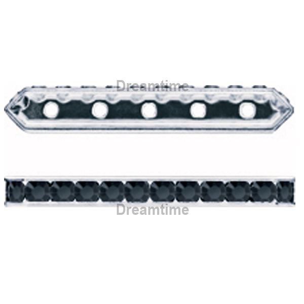 Dreamtime Crystal DC 77730 Rondelle Spacer Bars 5 Hole Jet/Silver